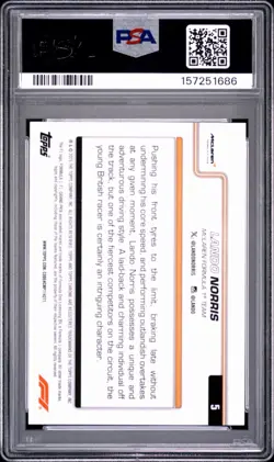 2025 Topps Chrome F1 Lando Norris #5 Red RayWave /5 PSA 9 - Image 2