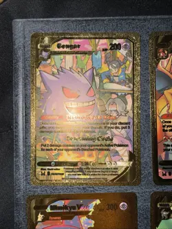 Pokemon Gold Metal Card Lot Charizard V Pikachu VMAX Umbreon VMAX Gengar Mew V - Image 2