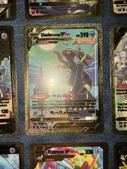 Pokemon Gold Metal Card Lot Charizard V Pikachu VMAX Umbreon VMAX Gengar Mew V - Image 3