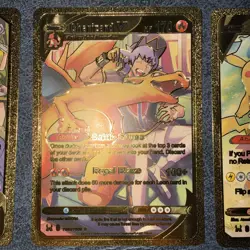 Pokemon Gold Metal Card Lot Charizard V Pikachu VMAX Umbreon VMAX Gengar Mew V - Image 4