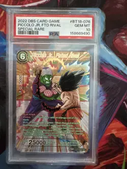2022 DBS Card Game Bt18-076 Piccolo Jr, Ftd Rival Special Rare Gem Mint Psa 10 - Image 1