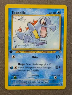 Pokemon Card 2000 1ST EDITION TOTODILE 80/111 Neo Genesis Common NM - Image 1