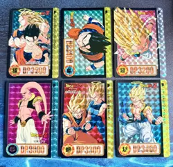 Dragon Ball Z Carddass Part 22 Prism Holo cards Set Lot of 6 Bandai Japan 1995 - Image 1