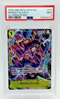2025 ONE PIECE OP10-ROYAL BLOOD ALTERNATE ART #111 MONKEY D. LUFFY PSA 9 ENGLISH - Image 1