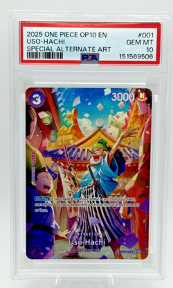 2025 One Piece Uso-Hachi SP Alt Art OP10-Royal Blood ST18-001 EN PSA 10 - Image 1
