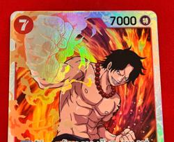 One Piece Card Game Portgas D.Ace SR Super Rare Holo OP02-013 Bandai Japan Anime - Image 3