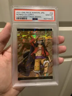 PSA 10 2021 ONE PIECE WAFERS JAPANESE COUNTERATTACK SIGNAL 02 MONKEY D. LUFFY - Image 1