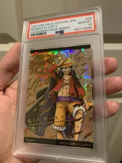 PSA 10 2021 ONE PIECE WAFERS JAPANESE COUNTERATTACK SIGNAL 02 MONKEY D. LUFFY - Image 3