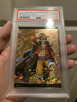 PSA 10 2021 ONE PIECE WAFERS JAPANESE COUNTERATTACK SIGNAL 02 MONKEY D. LUFFY - Image 4