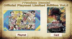 One Piece Card Game Official Playmat Limited Edition Vol.5 & Luffy Promo Card - Image 1