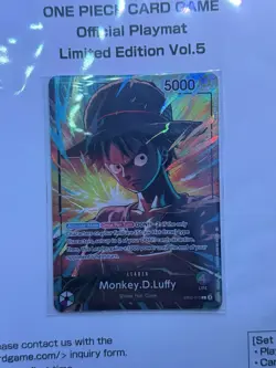 One Piece Card Game Official Playmat Limited Edition Vol.5 & Luffy Promo Card - Image 5