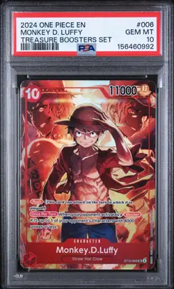 2024 ONE PIECE PROMOS TREASURE BOOSTERS SET #006 MONKEY D. LUFFY PSA 10 - Image 1