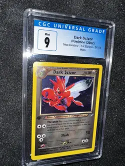 Dark Scizor 9/105 Neo Destiny 1st Edition Holo CGC 9 SWIRL WOTC Pokemon Card - Image 2