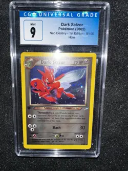 Dark Scizor 9/105 Neo Destiny 1st Edition Holo CGC 9 SWIRL WOTC Pokemon Card - Image 4
