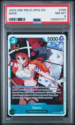 ONE PIECE #036 NAMI PSA 8 2023 PARAMOUNT WAR OP02 036 - Image 1