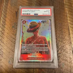 2025 ONE PIECE OP12-LEGACY OF THE MASTER #015 MONKEY D. LUFFY PSA 10 - Image 1