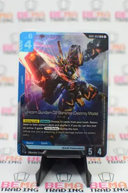 Gundam Card Game G001-003 LR Unicorn Gundam 02 Banshee (Destroy Mode) Foil - Image 1