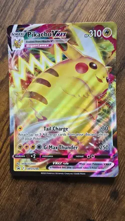 Pokemon Pikachu TCG VMAX SWSH286 Black Star Promo Card Jumbo - Image 1