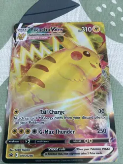 Pokemon Pikachu TCG VMAX SWSH286 Black Star Promo Holo Card Near Mint Condition - Image 1