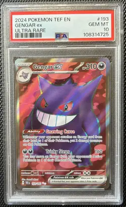 2024 POKEMON TEF EN-TEMPORAL FORCES ULTRA RARE #193 GENGAR EX PSA 10 - Image 1