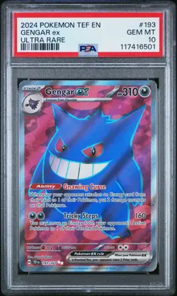 2024 Pokemon Tef EN-Temporal Forces Gengar EX Ultra Rare PSA 10 #193 - Image 1