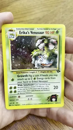 Erika's Venusaur Pokemon Card WOTC Holo Rare 4/132 Gym Challenge Vintage MP-HP - Image 2