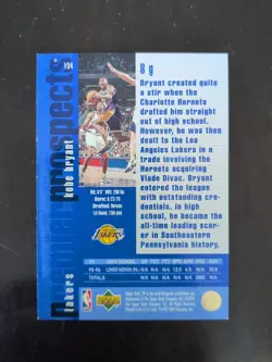 Kobe Bryant 1996-97 SP Premier Prospects #134 Rookie Card - Image 2