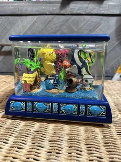 RARE Disney Snow Globe Finding Nemo Aquarium Fish Tank Musical Snowglobe - Image 1