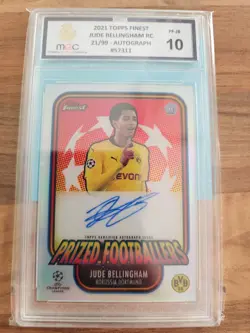 2021 Topps Finest Jude BELLINGHAM Rookie Card /99 On Card Auto! MGC GEM MINT 10 - Image 2