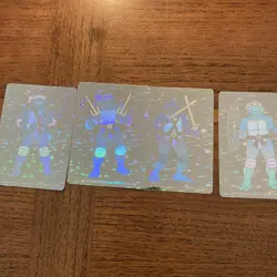 1991 Mirage Teenage Mutant Ninja Turtles Hologram Trading Card - 4 cards D - Image 1