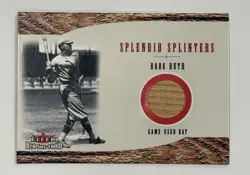 Babe RUTH 2001 Fleer Red Sox 100th Anniv Splendid Splinters BAT Relic PR/100 - Image 1
