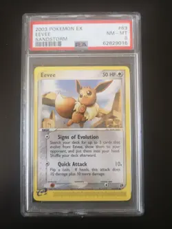 PSA 8 - Eevee 63/100 - EX Sandstorm - Pokemon Card - Image 1
