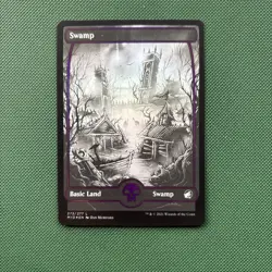 MTG Swamp (FOIL Full Art) 273 Innistrad: Midnight Hunt M/NM Free UK P&P - Image 1