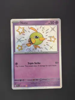 Natu 151/091 Shiny Rare Paldean Fates Pokemon Near Mint - Image 1