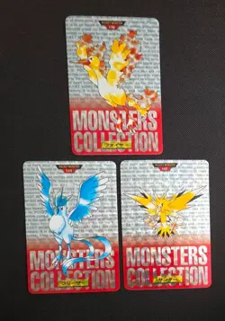 Pokemon Card Zapdos Articuno Moltres Bandai Carddass Red 1996 Japanese - Image 1