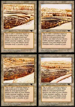 Mtg Strip Mine Set Antiquities All Different Art 4x Rare Exc - Image 1