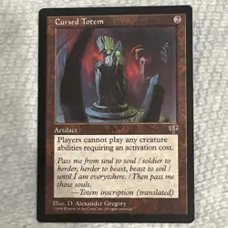 Magic: The Gathering Cursed Totem 1998 English Regular Artifact Cost 2 - Image 1