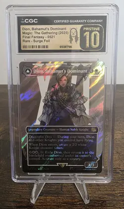 💎 CGC Pristine 10 Dion, Bahamut's Dominant Borderless Surge Foil #521 💎 - Image 1