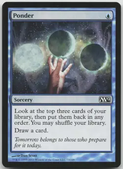 LP Ponder 73 Common Magic 2012 (M12) Magic: The Gathering 2011 - Image 1
