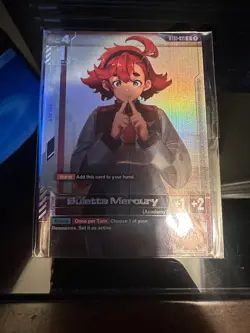 Gundam card Game ST01-011 Suletta Mercury Promo First Combat Top4 AltArt Holo - Image 1