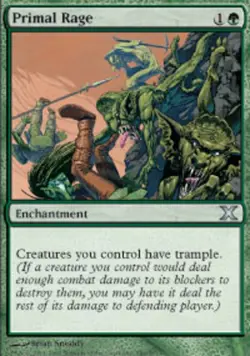 MTG Primal Rage, Tenth Edition, Heavily Played, English - Image 1