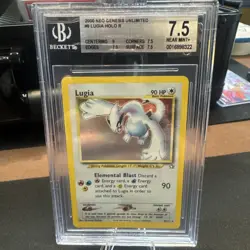 Pokemon 2000 Neo Genesis Lugia Unlimited Holo Rare #9/111 Beckett 7.5 NM+ - Image 1
