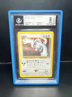 Pokemon 2000 Lugia Neo Genesis Unlimited Holo Rare 9/111 BGS 8 - Image 1