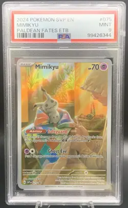 Mimikyu #SVP075 PSA 9 MINT - Pokemon Paldean Fates ETB Black Star Promo - Image 1