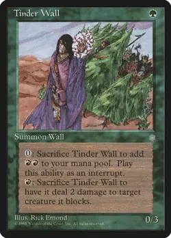 Tinder Wall 270 ICE Age Green Red Rick Emond Summon Creature Ramp 1995 Mana - Image 1