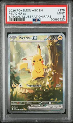 2026 POKEMON ASC EN-ASCENDED HEROES SPECIAL ILLUSTRATION RARE PIKACHU EX PSA 9 - Image 1