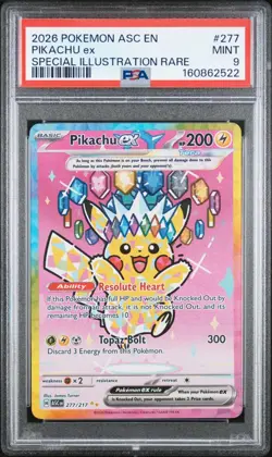 2026 POKEMON ASC EN-ASCENDED HEROES SPECIAL ILLUSTRATION RARE PIKACHU EX PSA 9 - Image 1