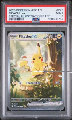 2026 POKEMON ASC EN-ASCENDED HEROES SPECIAL ILLUSTRATION RARE PIKACHU EX PSA 9 - Image 1
