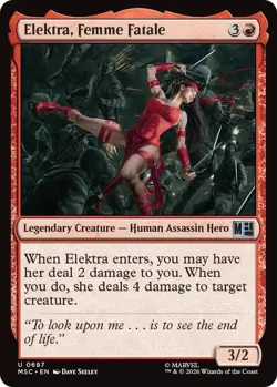 NM Elektra, Femme Fatale, MTG, Super Heroes, Magic the Gathering, 687 - Image 1