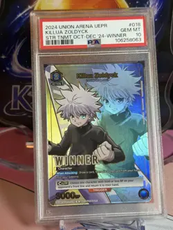 Union Arena Killua Zoldyck Store Tournament Oct-Dec '24 Winner #018 PSA 10 - Image 1